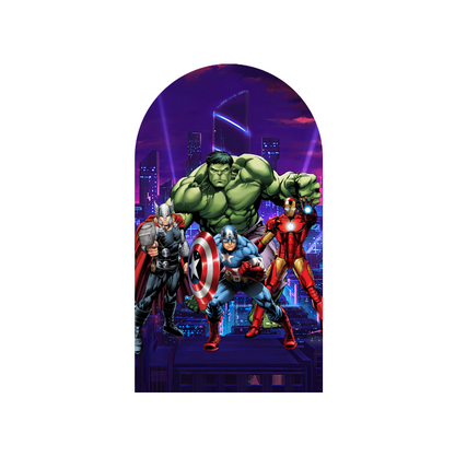 Avenger Super Hero Happy Birthday Party Arch Backdrop Wall Cloth Cover