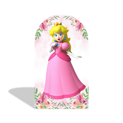 Mario Princess Cartoon Movie Happy Birthday Party Arch Backdrop Wall Cloth Cover