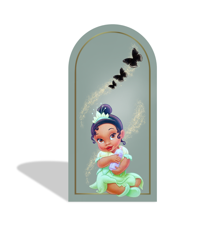 Baby Tiana Princess Birthday Baby Shower Party Arch Backdrop Wall Cloth Cover