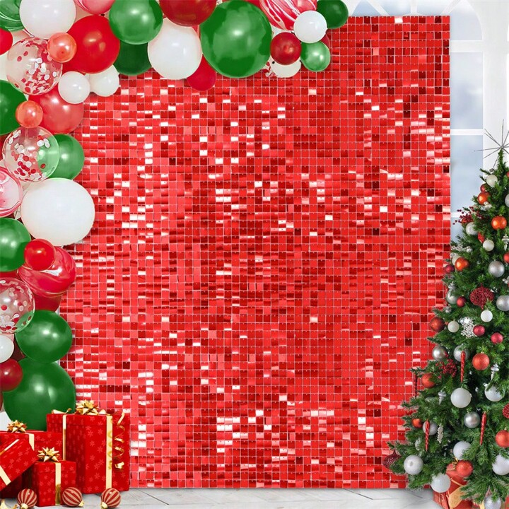 Red Sequin Shimmer Backdrop Wall Panels For Birthday Wedding Baby Shower Bridal