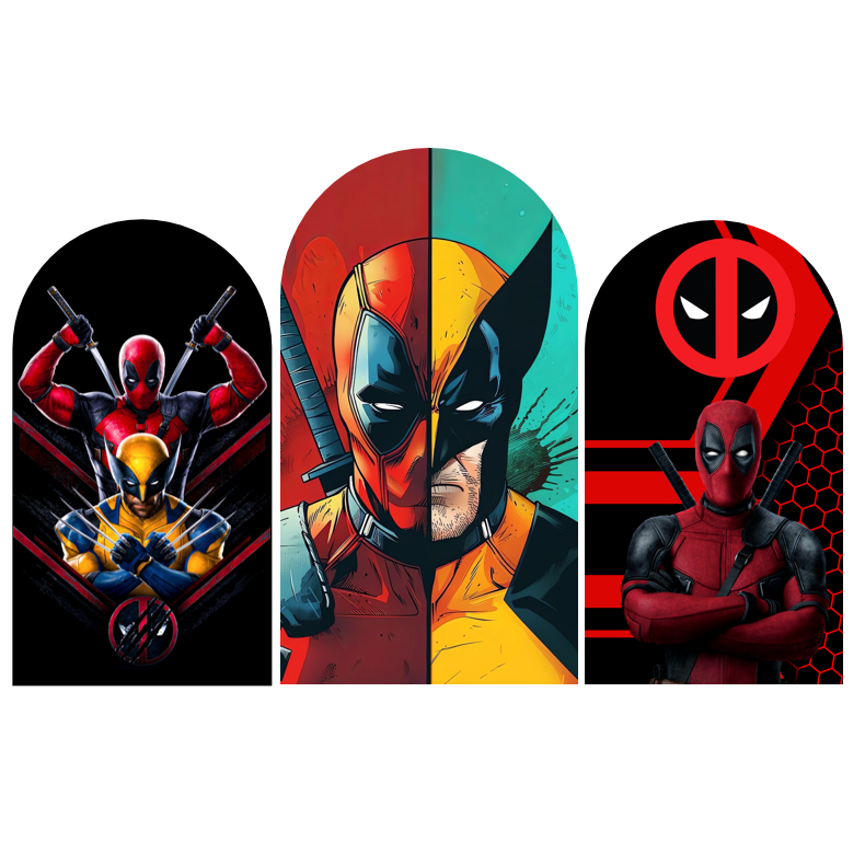 Deadpool Theme  Birthday Party Arch Backdrop Wall Cloth Cover