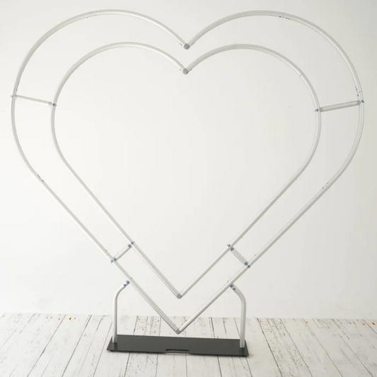 Double Layer Heart Shape Aluminum Arch Photo Booth Backdrop Wall Stand