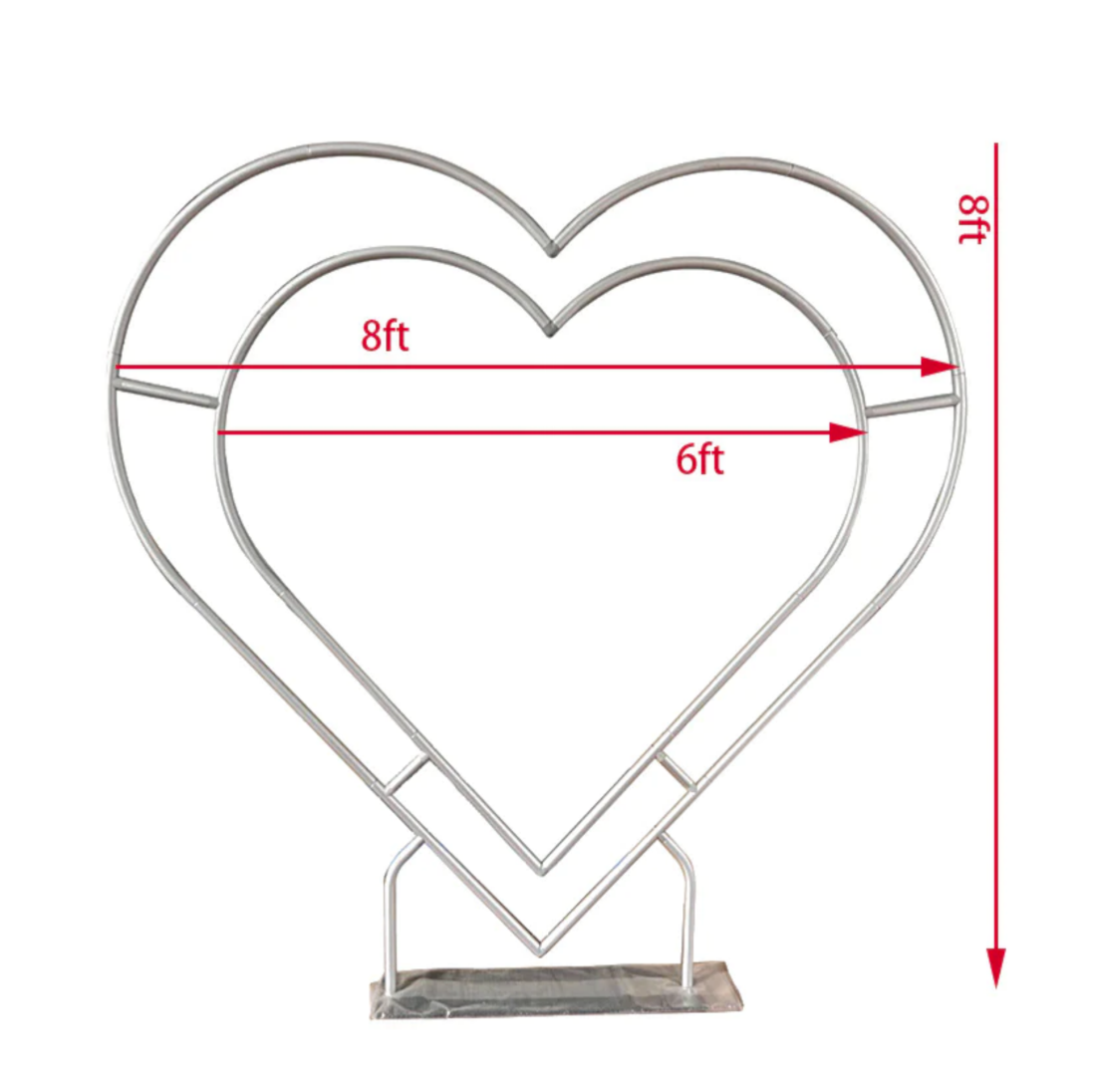 Double Layer Heart Shape Aluminum Arch Photo Booth Backdrop Wall Stand