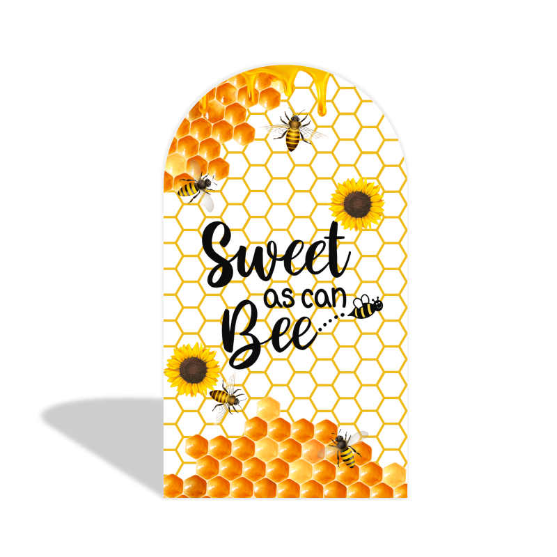 Yellow Sweet Bee  Sunflower Theme Birthday Party Arch Backdrop Wall Cloth Cover