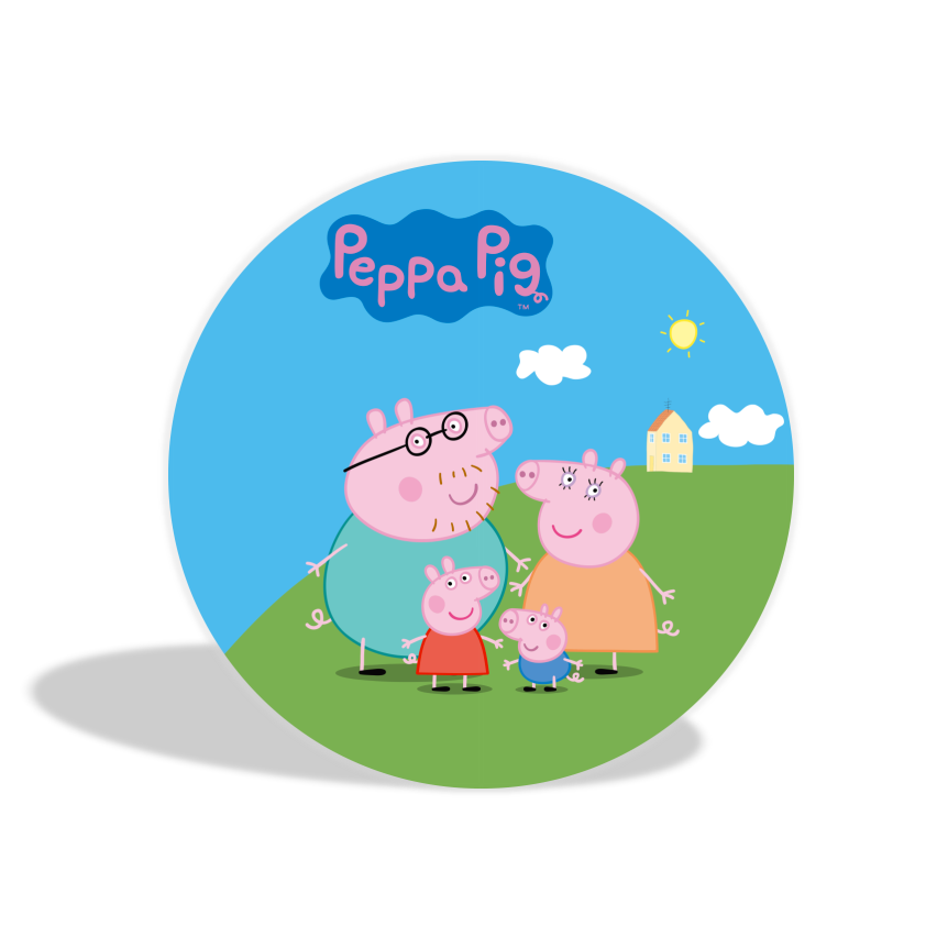 Peppa Pig theme birthday party decoration round circle backdrop cover plinth cylinder pedestal cover