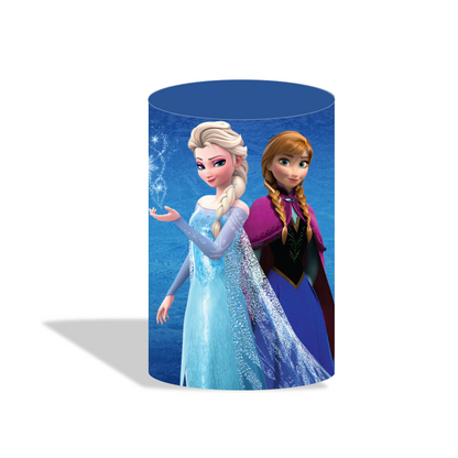 Frozen theme birthday party decoration round circle backdrop cover plinth cylinder pedestal cover