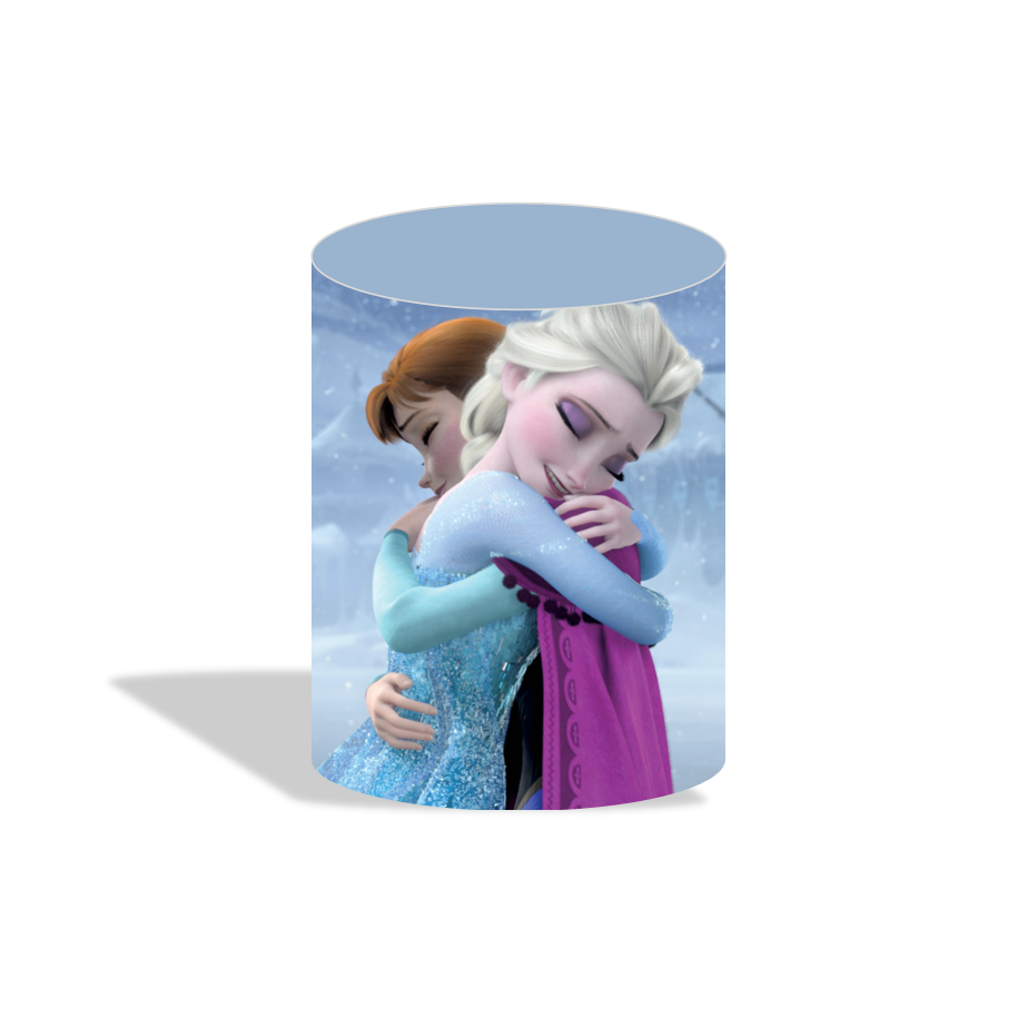 Frozen theme birthday party decoration round circle backdrop cover plinth cylinder pedestal cover