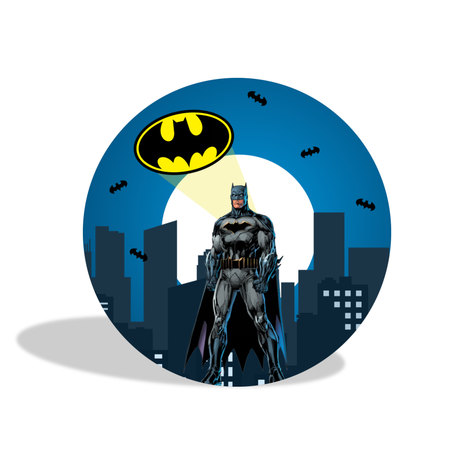 Batman theme birthday party decoration round circle backdrop cover plinth cylinder pedestal cloth cover