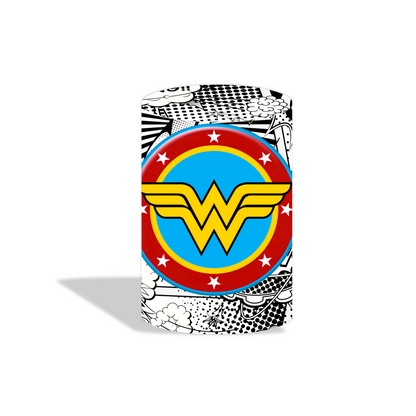 DC comic superhero superman wonder woman birthday party decoration round circle backdrop cover plinth cylinder pedestal cover