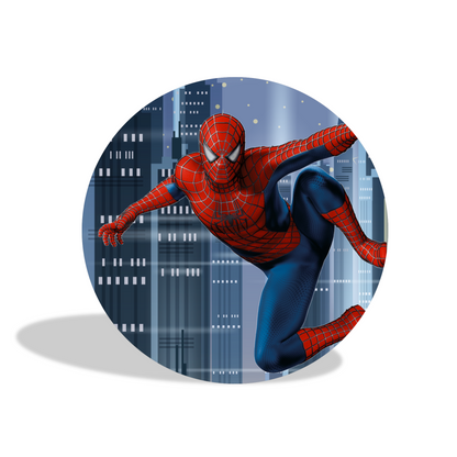 Spiderman birthday party decoration round circle backdrop cover plinth cylinder pedestal cover