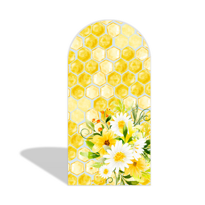 Honey Sweet Yellow Bee Theme Birthday Party Arch Backdrop Wall Cloth Cover