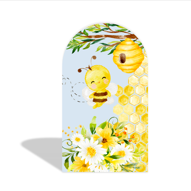 Honey Sweet Yellow Bee Theme Birthday Party Arch Backdrop Wall Cloth Cover