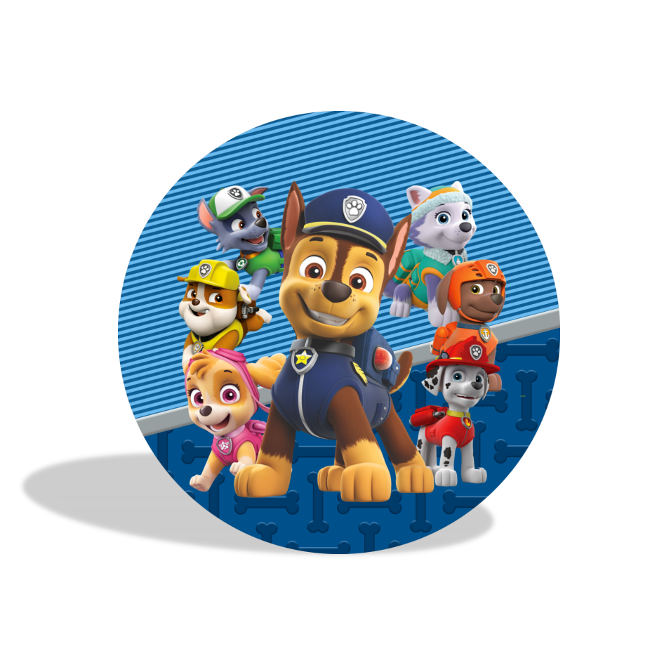 Paw patrol birthday party decoration round circle backdrop cover plinth cylinder pedestal cover