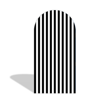 Black White Stripes Point Theme Birthday Party Arch Backdrop Wall Cloth Cover