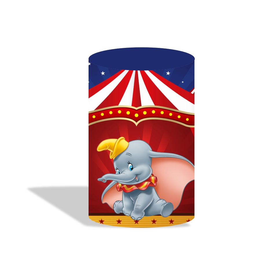 Dumbo theme birthday party decoration round circle backdrop cover plinth cylinder pedestal cover