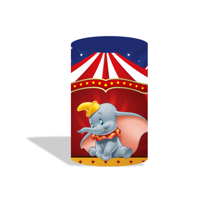 Dumbo theme birthday party decoration round circle backdrop cover plinth cylinder pedestal cover