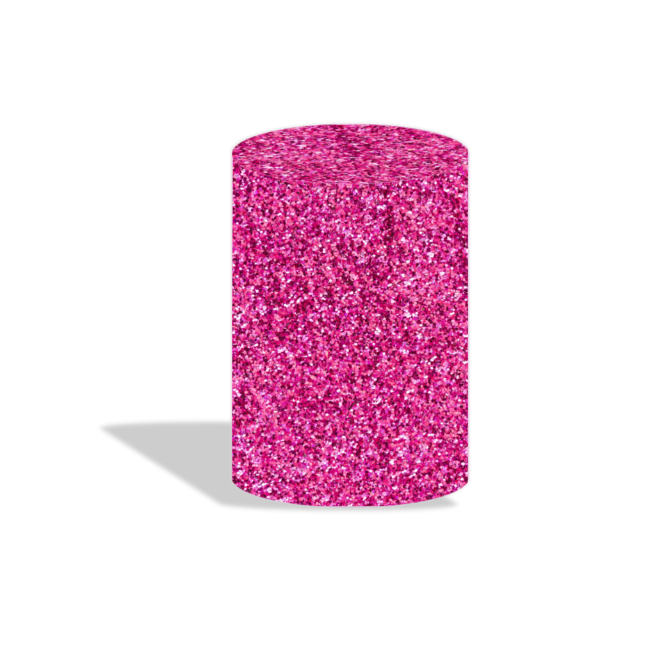 Glitter Barbie birthday party decoration round circle backdrop cover plinth cylinder pedestal cover