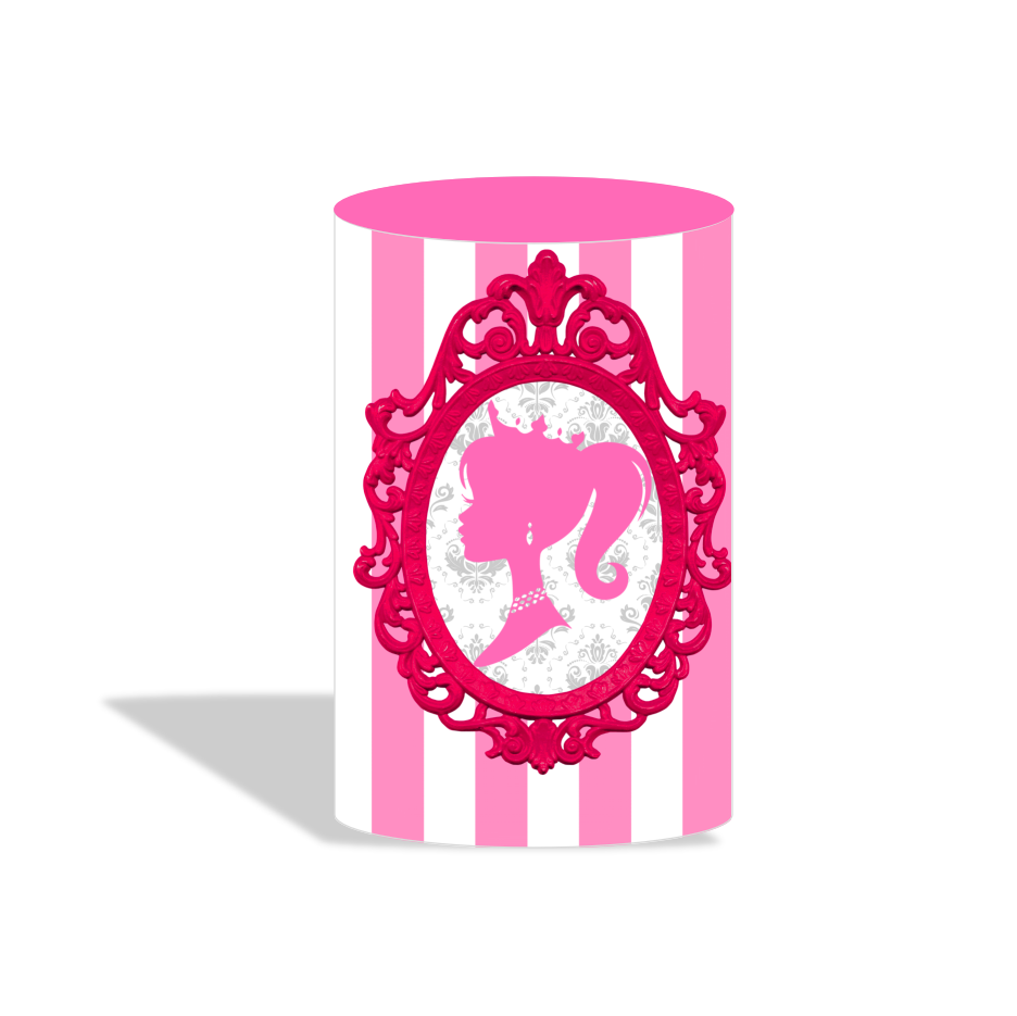 Barbie girl birthday party decoration round circle backdrop cover plinth cylinder pedestal cloth cover