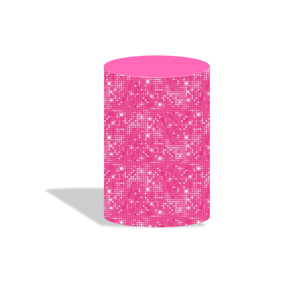 Barbie girl birthday party decoration round circle backdrop cover plinth cylinder pedestal cloth cover