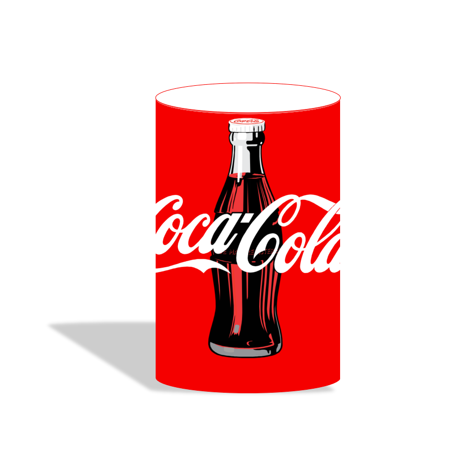 Coca Cola birthday party decoration round circle backdrop cover plinth cylinder pedestal cover