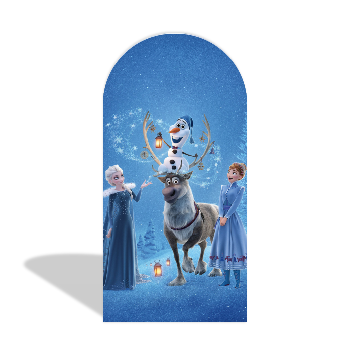 Frozen Theme Happy Birthday Party Arch Backdrop Wall Cloth Cover