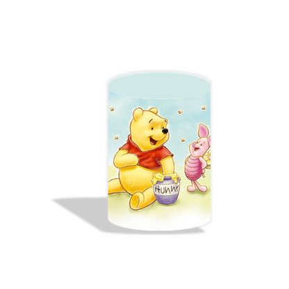 Winnie the poor theme birthday party decoration round circle backdrop cover plinth cylinder pedestal cloth cover