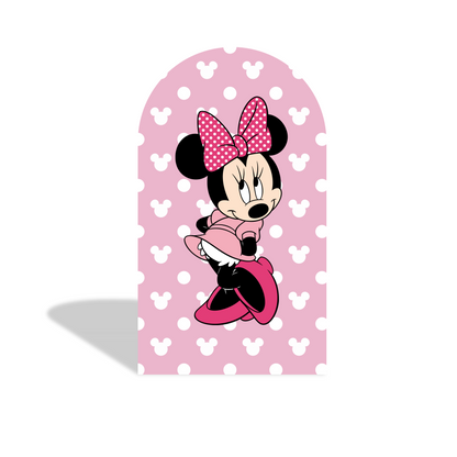 Minnie Theme Happy Birthday Party Arch Backdrop Wall Cloth Cover