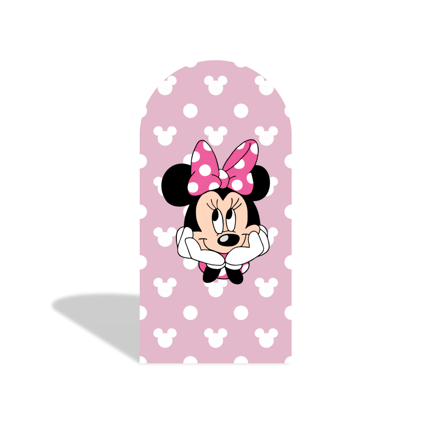 Minnie Theme Happy Birthday Party Arch Backdrop Wall Cloth Cover