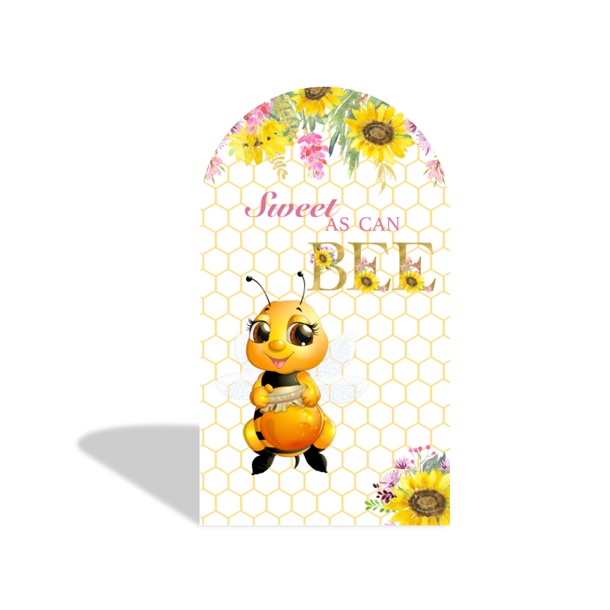 Sweet As Can Bee Theme Birthday Party Arch Backdrop Wall Cloth Cover