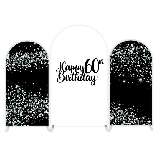 Happy 60th Birthday Party Arch Backdrop  Wall Cloth Cover