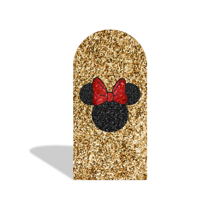 Glitter Minnie Happy Birthday Party Arch Backdrop Wall Cloth  Cover