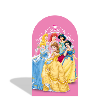 Disney Princess Happy Birthday Party Arch Backdrop Wall Cloth Cover