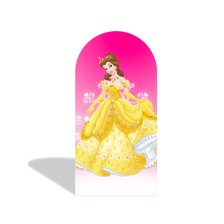 Disney Princess Happy Birthday Party Arch Backdrop Wall Cloth Cover