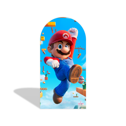 Supper Mario Cartoon Movie Happy Birthday Party Arch Backdrop Wall Cloth Cover