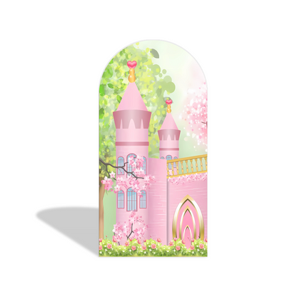 Princess Castle Happy Birthday Party Background Arch Backdrop Wall Cloth Cover