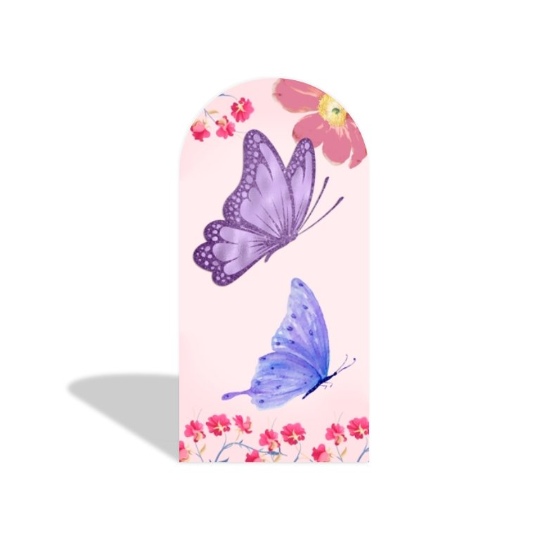 Flower Flora Butterfly Happy Birthday Party Arch Backdrop Wall Cloth Cover