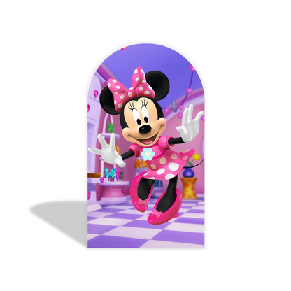 Pink dance minnie arch  Birthday Party Arch Backdrop Wall Cloth Cover