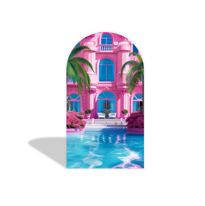 Barbie House arch  Birthday Party Arch Backdrop Wall Cloth Cover