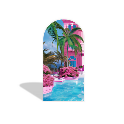 Barbie House arch  Birthday Party Arch Backdrop Wall Cloth Cover