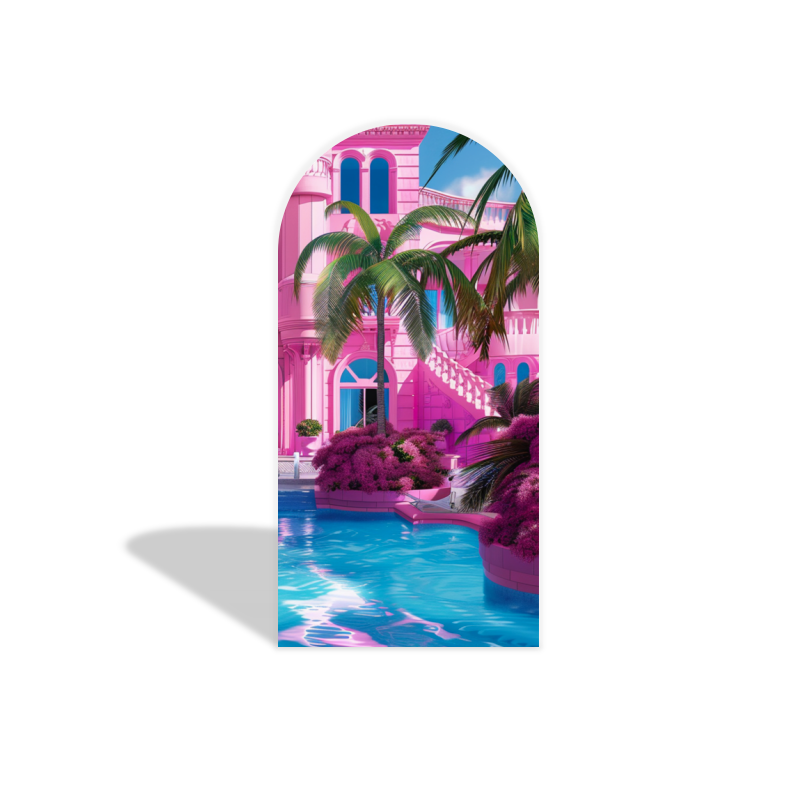 Barbie House arch  Birthday Party Arch Backdrop Wall Cloth Cover