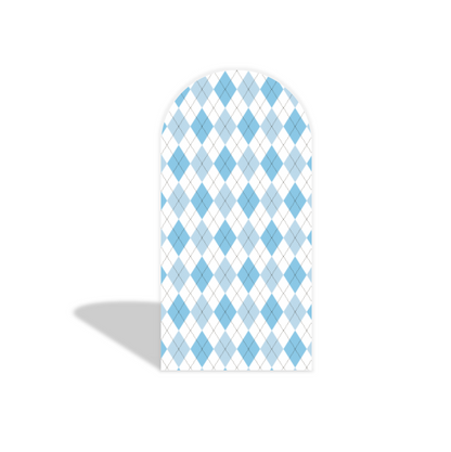 Light Blue Grid  arch  Birthday Party Arch Backdrop Wall Cloth Cover