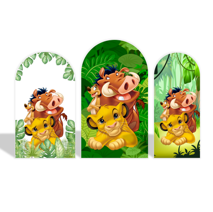 Lion King Birthday Party Arch Backdrop Wall Cloth Cover