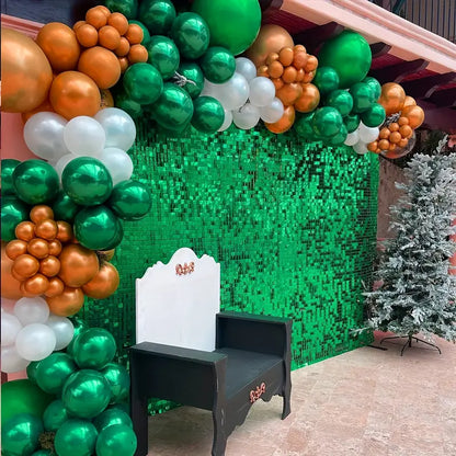 Green Sequin Shimmer Backdrop Wall Panels For Birthday Wedding Party Event Decoration