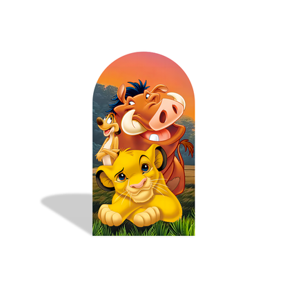 Lion King Birthday Party Arch Backdrop Wall Cloth Cover