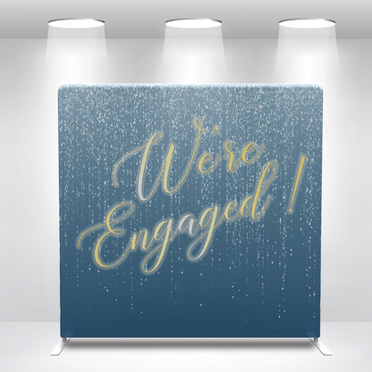 We Are Engaged Wedding Pillow Case Photo Booth Backdrop Wall Cover With Stand
