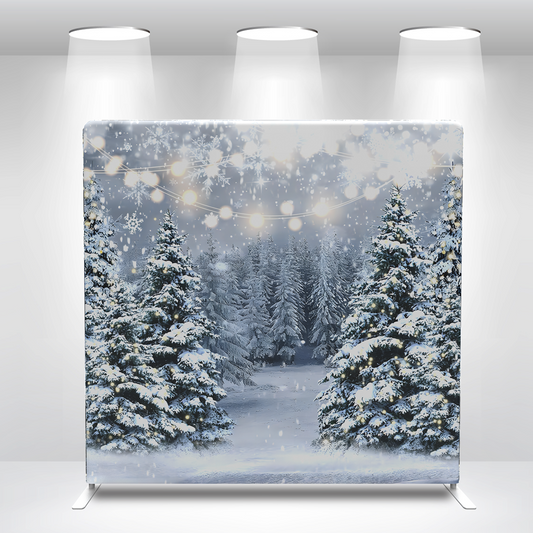 Winter Snow Christmas Pillow Case Photo Booth Backdrop Wall Cover With Stand