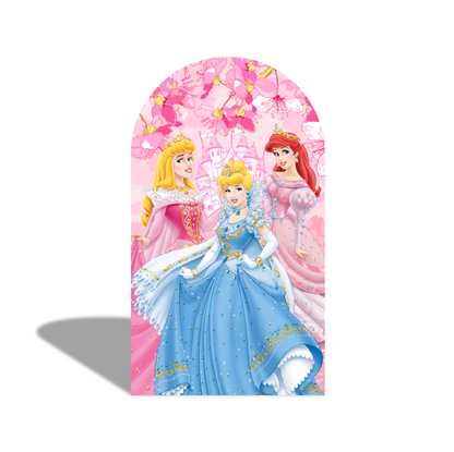 Princess Happy Birthday Party Arch Backdrop Wall Cloth Cover