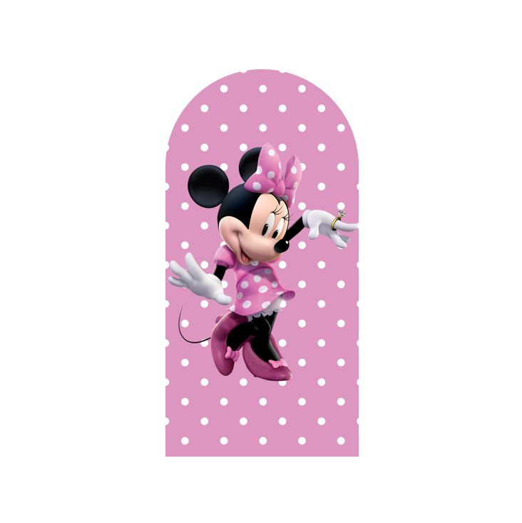 Pink Minnie Mickey Birthday Party Arch Backdrop Wall Cloth Cover
