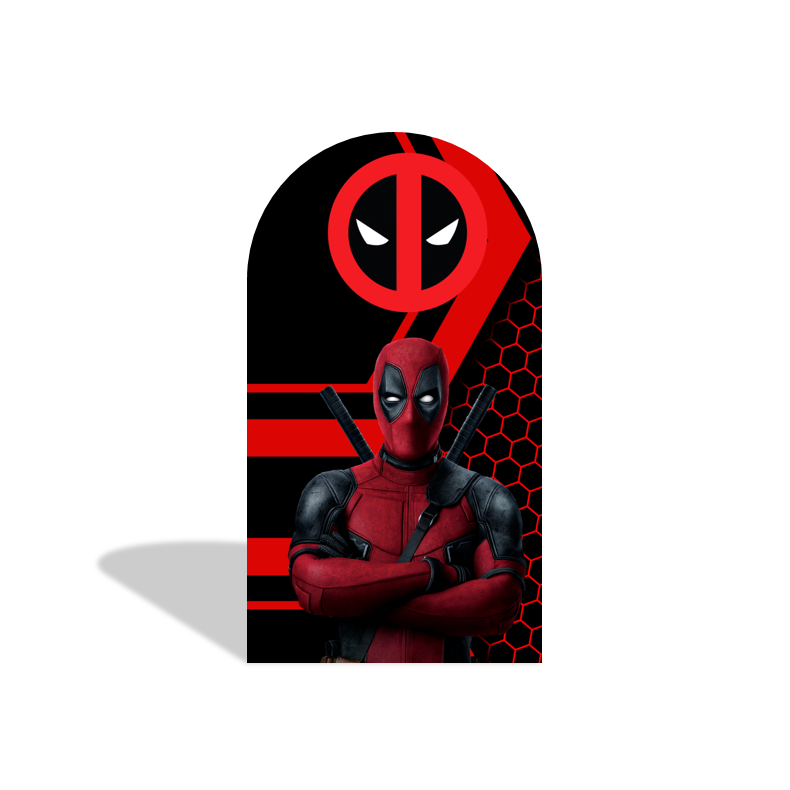 Deadpool Theme  Birthday Party Arch Backdrop Wall Cloth Cover