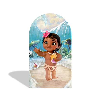 Baby Moana Birthday Baby Shower Party Arch Backdrop Wall Cloth Cover